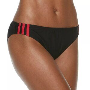 Women's adidas Midrise Hipster Bikini Bottoms Color: Black/Red, Size: XL